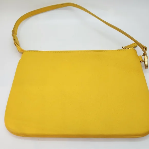 MCM San Marcos Liz Shopper Yellow Leather Pochette - Picture 3 of 12